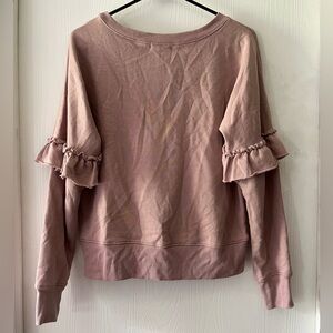 Ultra Flirt Pink Ruffled Sweatshirt Hoodie